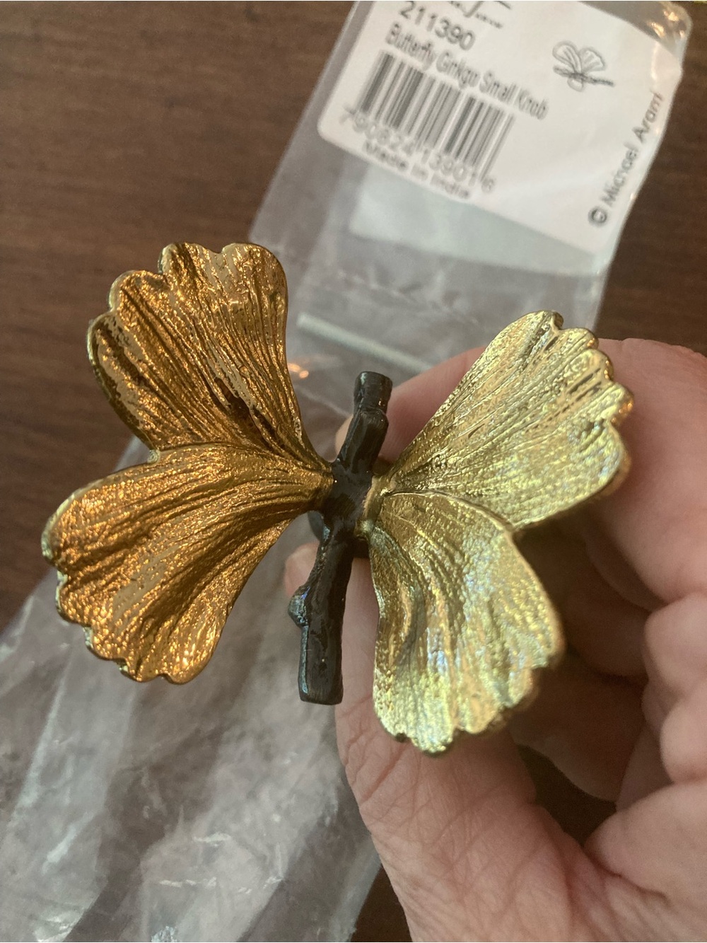 Michael Aram Gold butterfly Ginkgo Drawer Pull